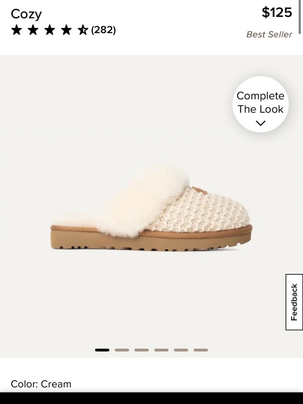 UGG Cozy Slippers- Cream- Size 9 - Picture 9 of 9